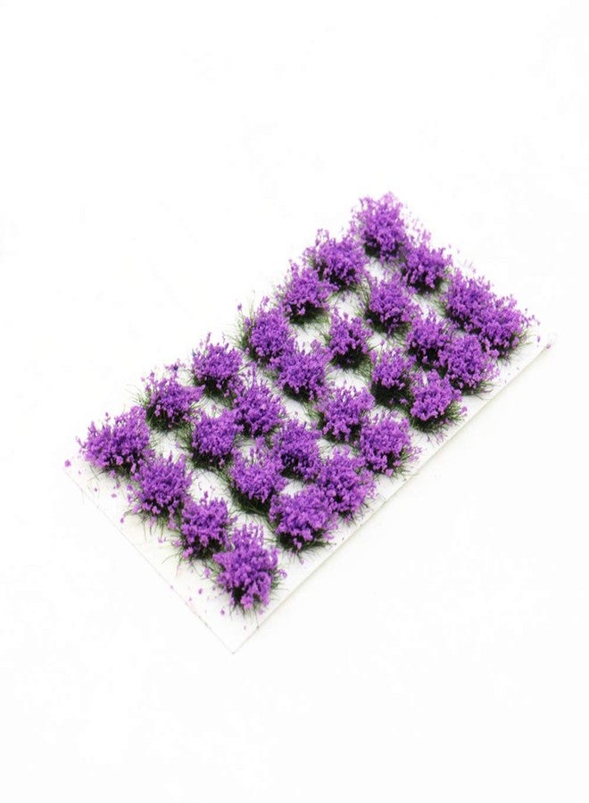Warmtree 28 Pcs Purple Flower Cluster Flower Vegetation Groups Grass Tufts Static Scenery Model DIY Miniature for Train Landscape Railroad Scenery Sand Military Layout Model War Gaming Terrain - Image 1
