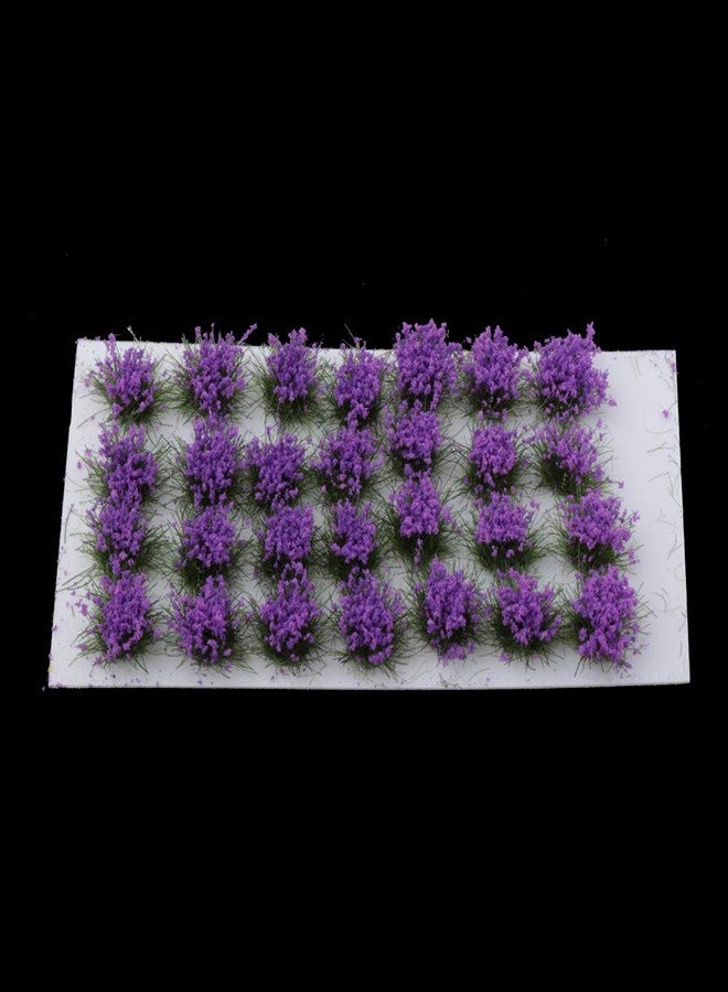 Warmtree 28 Pcs Purple Flower Cluster Flower Vegetation Groups Grass Tufts Static Scenery Model DIY Miniature for Train Landscape Railroad Scenery Sand Military Layout Model War Gaming Terrain - Image 5