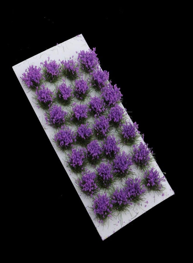 Warmtree 28 Pcs Purple Flower Cluster Flower Vegetation Groups Grass Tufts Static Scenery Model DIY Miniature for Train Landscape Railroad Scenery Sand Military Layout Model War Gaming Terrain - Image 4
