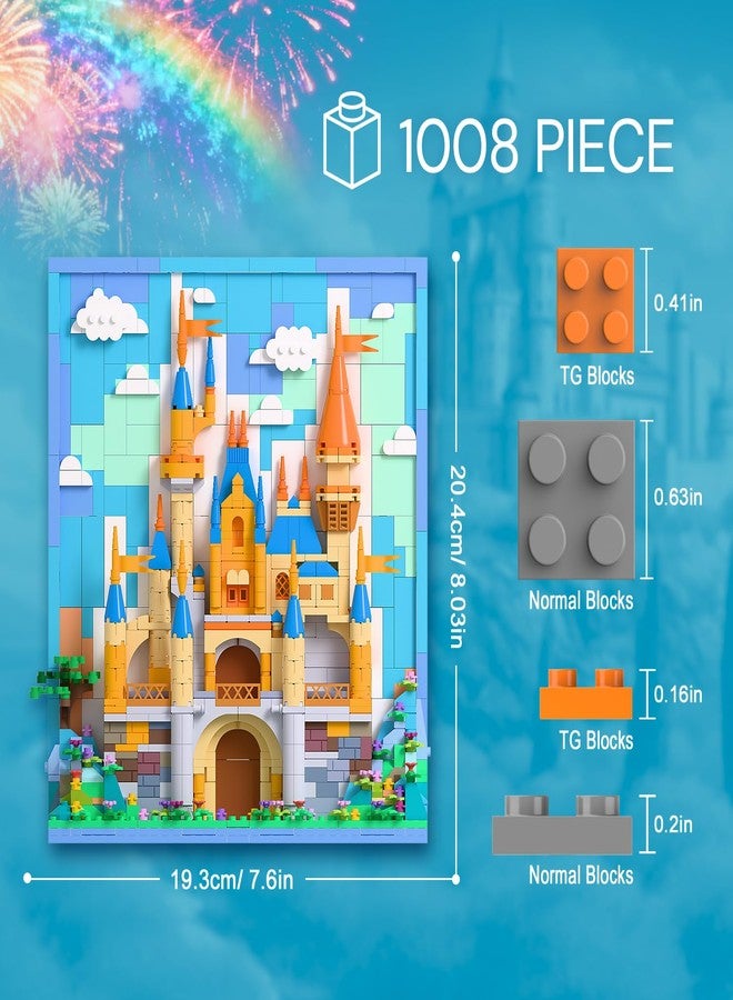TG BLOCKS Micro Brick Castle Building Blocks Toy Set, Creative Home Wall Decor and Office Art Painting for Girls Ages 8+, DIY 3D Castle Model for Adults, Teens & Kids, Birthday Gift Idea for 8-14 Year Old Girl - Image 3