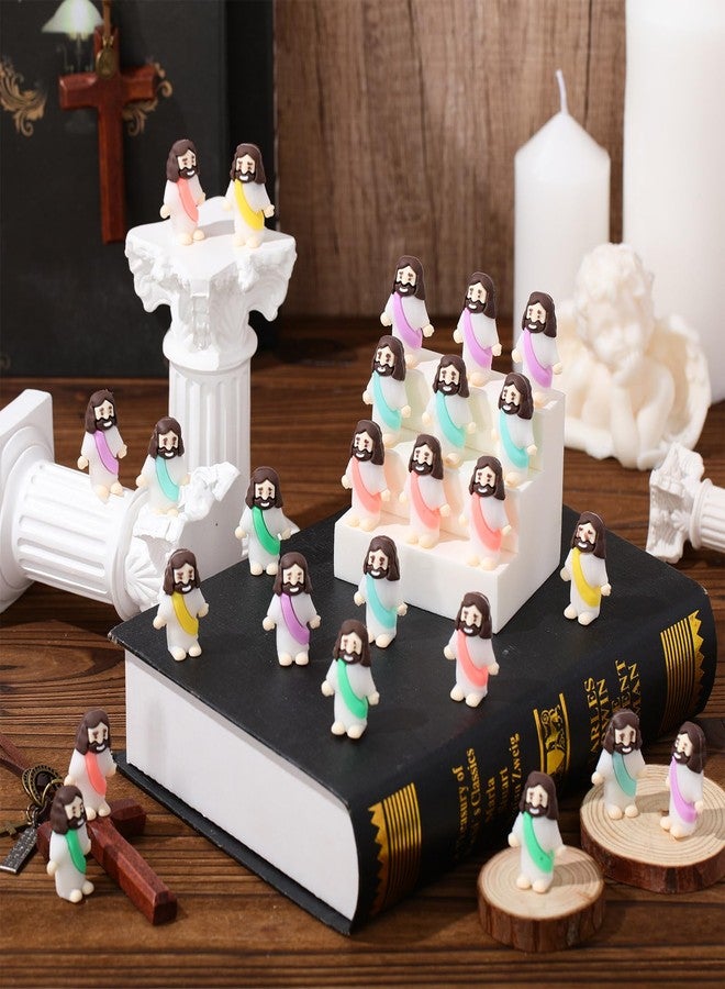 Barydat 200 Pack Mini Jesus Figurines Bulk Tiny Jesus Figures Pocket Rubber Toys to Hide and Seek Christ Savior Religious Party Favors for Easter Church Sunday School Baptism Gifts(Macaron) - Image 3
