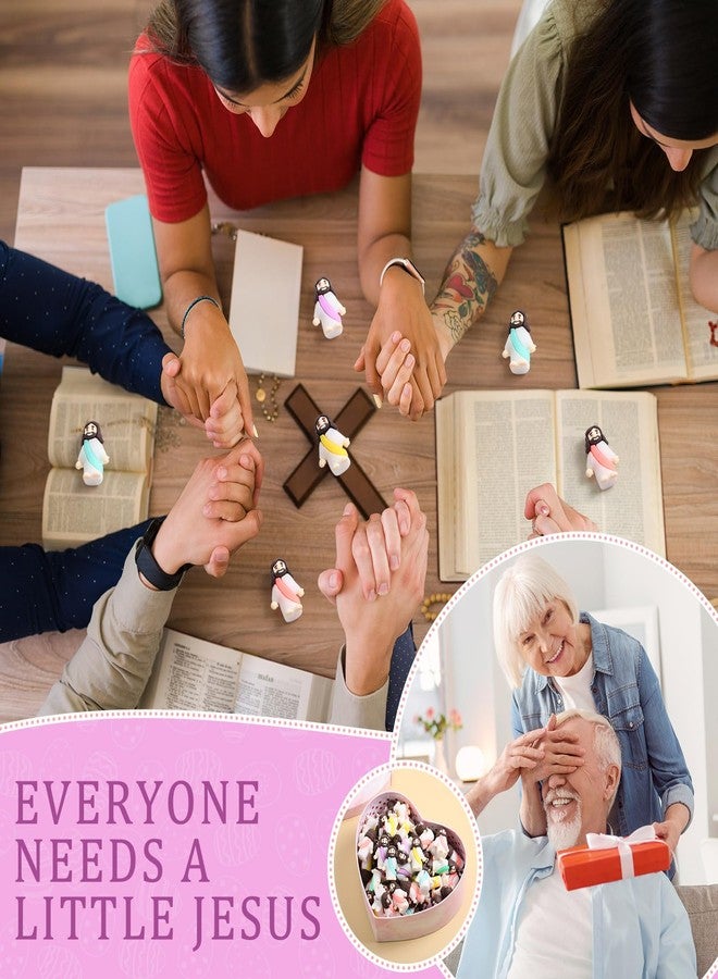 Barydat 200 Pack Mini Jesus Figurines Bulk Tiny Jesus Figures Pocket Rubber Toys to Hide and Seek Christ Savior Religious Party Favors for Easter Church Sunday School Baptism Gifts(Macaron) - Image 5