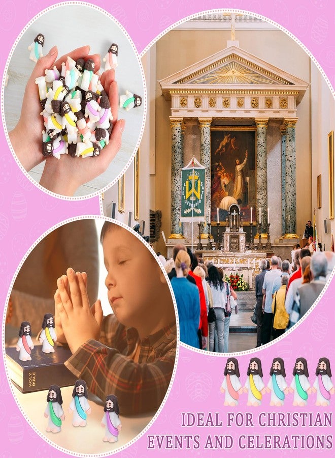Barydat 200 Pack Mini Jesus Figurines Bulk Tiny Jesus Figures Pocket Rubber Toys to Hide and Seek Christ Savior Religious Party Favors for Easter Church Sunday School Baptism Gifts(Macaron) - Image 4
