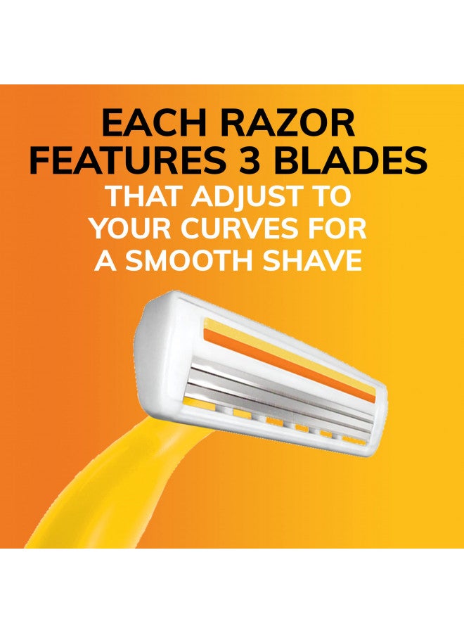 BIC Soleil Smooth Women's Disposable Razors, 3 Blades With Moisture Strip For a Silky Smooth Shave, 4 Count (Pack of 6) (24 Razors) - Image 3