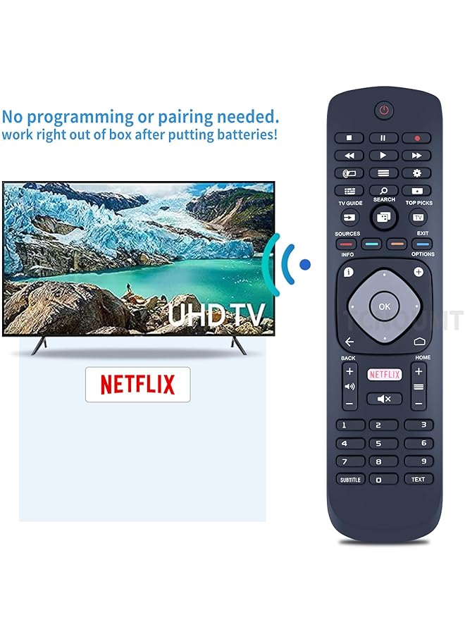 HuHa Univesal Remote Control fit for Philip LED TV 50PUT6103 50PUT6103/56 55PUT6103 55PUT6103/56 32PHT5102 32PHT5102/79 43PFT5102 43PFT5102/79 50PUT6102 50PUT6102/79 50PUT6103 50PUT6103/75 50PUT6103/79 - Image 3