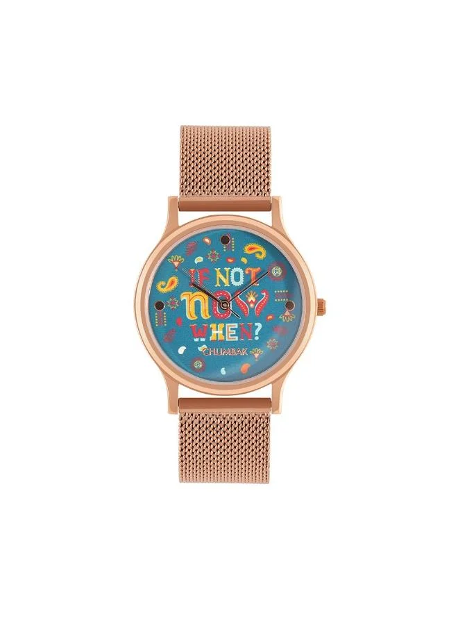 Chumbak Teal by Chumbak Daily Hustle Watch,Stainless Steel Mesh Strap