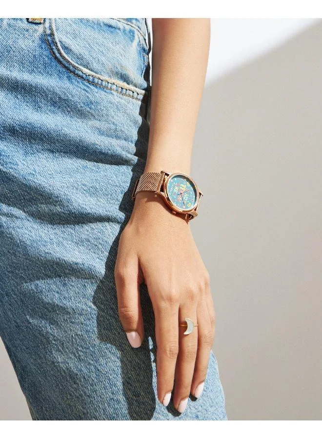 TEAL BY CHUMBAK Round Dial Analog Hand Watch for Women