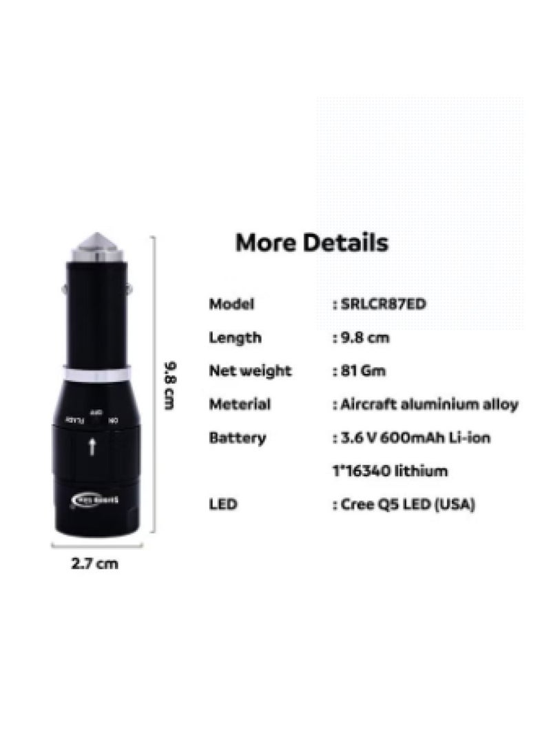 سترونج لايت - مصباح يدوي LED قابل للشحن أسود 9سم - Image 1