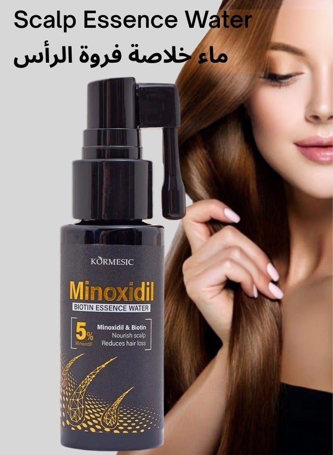 Kormesic 5% Minoxidil Biotin Essence Water 30ML Hair Growth Treatment Essence with Minoxidil 5% Strengthen Hair Promote Hair Regrowth Reduce Hair Loss Nourish Scalp Moisturizing Strengthening Hair Roots Serum - Image 1