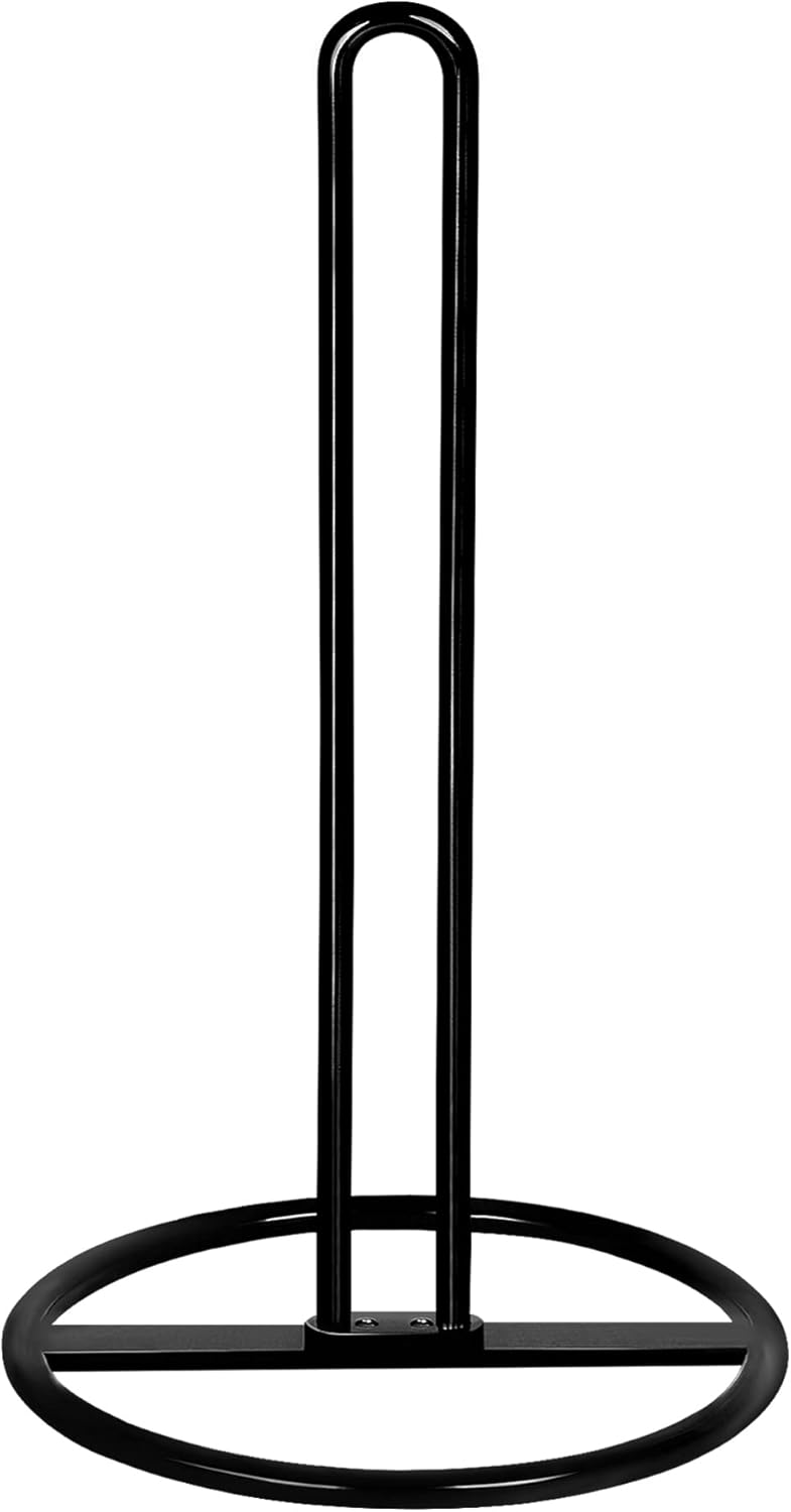 OBODING Paper Towel Holder Countertop, , Kitchen Paper Towel Stand Holder for Kitchen Organization and Storage, Paper Towel Holders for Standard and Large Size Rolls (Black) - Image 1