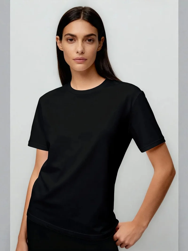 تومي لايف TOMMY Women's Cotton Elastane Crew Neck T-Shirt