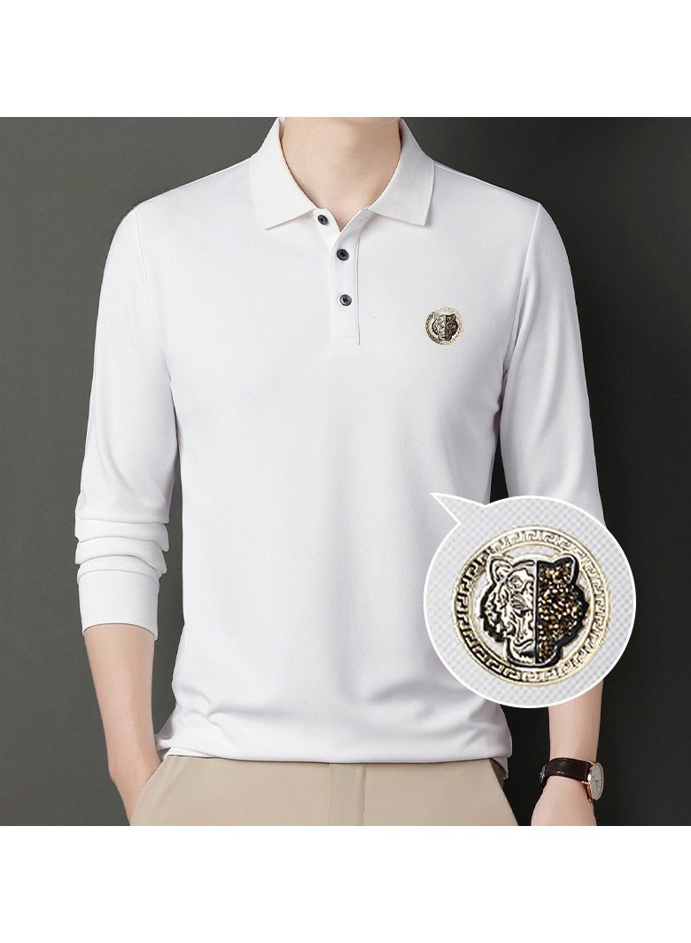 KUYING New Loose Casual Printed Polo Shirt 