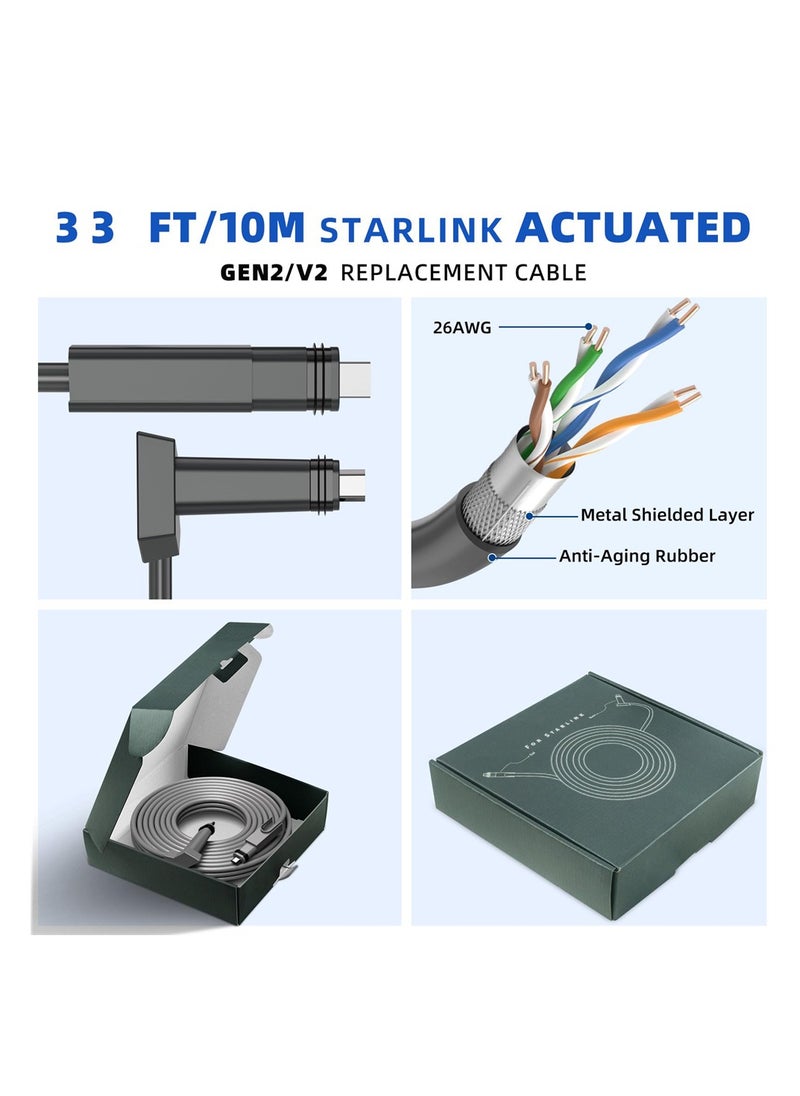 Generic Starlink Replacement Cable, Waterproof Extension Cable for Starlink Actuated Gen 2, 33FT for Starlink Rectangular Satellite V2, Starlink Ethernet Cable  - Image 5