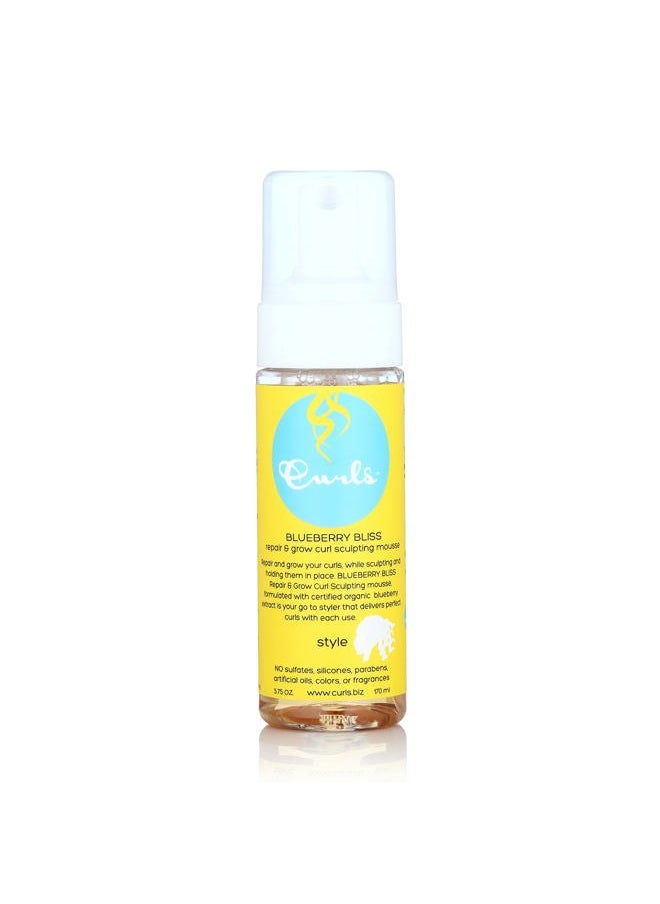 Curls Blueberry Bliss Sculpting Mousse - 5.75 oz, For Textured, Coily, and Curly Hair, Styling Hair Mousse Great for Twist Outs and Wash & Go's  - Image 1
