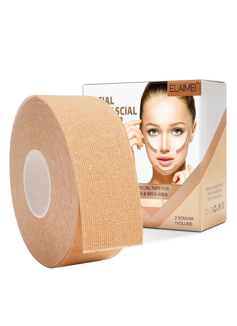 Facial Myofascial Lift Tape Face Lift Tape Face Toning Belts Anti Wrinkle Patches Anti Freeze Stickers Neck Lift Tape Unisex For Firming and Tightening Skin 2.5cm x 5m