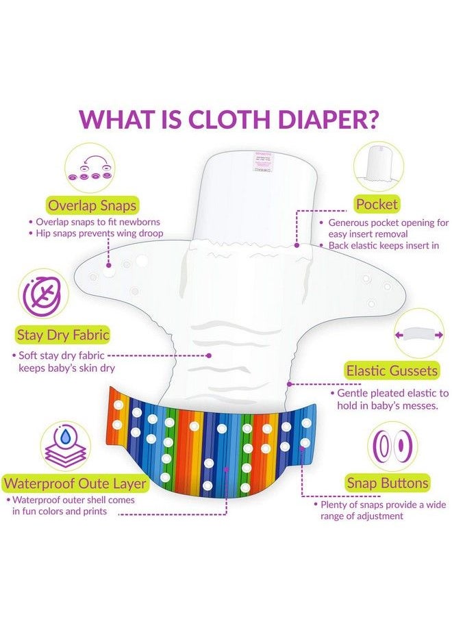 BEMBIKA - Washable Polyester Reusable Cloth Diaper With 5 Layer Bamboo Charcoal Insert (Pencil) - Image 1