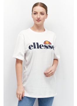 Ellesse Women Crew Neck Short Sleeves Brand Logo Print T-Shirt, White  - Image 1
