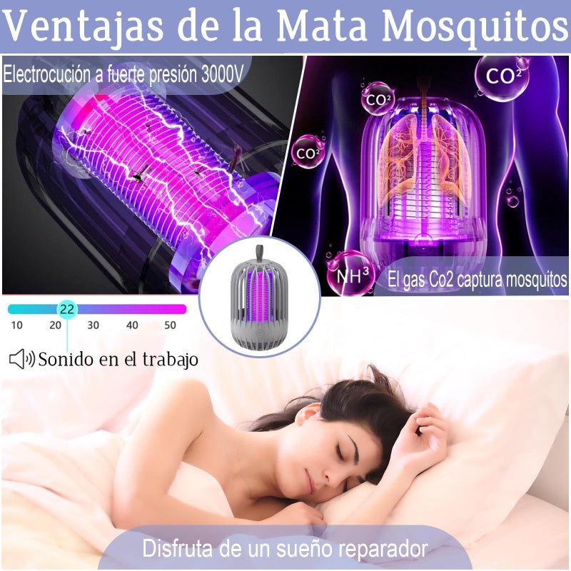 Electric Pest Repeller, Round Electric Mosquito Trap, Bedroom Mosquito Killer Lamp, Mosquito Killer Lamp, Mosquito Control Tool, LED Light Source for Destroying Mosquitoes, Bed Bug Control Device - Image 3