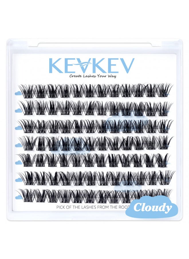 KevKev Lash Clusters 84 Pcs Cluster Lashes Eyelash Clusters DIY Cluster Eyelash Extensions Individual Lashes Soft and Comfortable (Cloudy,C-10mm)  - Image 1