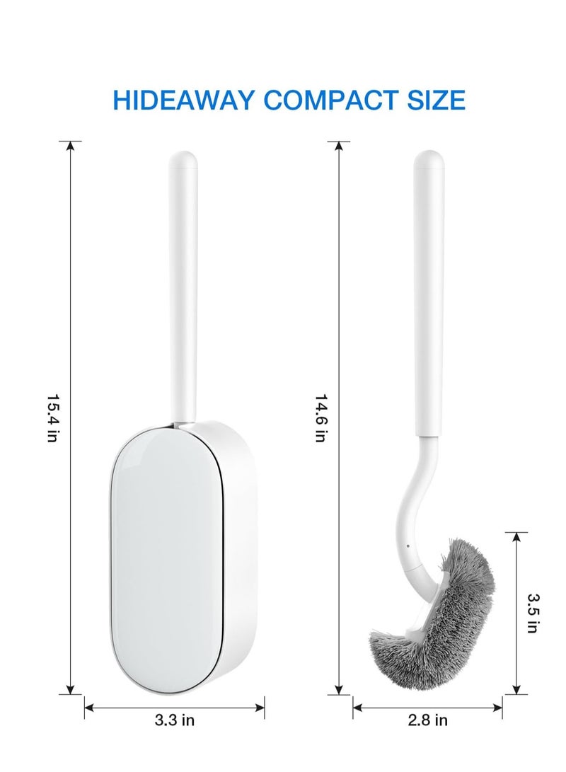 Suntown Toilet Bowl Brush and Holder, Toilet Brush Set with Ergonomic Design, Compact Size, Durable Bristles, Toilet Brushes & Holders for Dead Corner Clean, White - Image 4