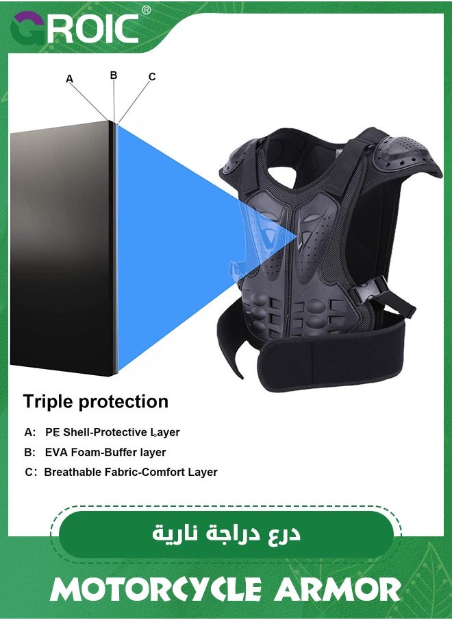 GROIC Motorcycle Chest Armor,Adult Chest Protector Dirt Bike Gear Motocross Dirtbike Protective Gear,Motorcycle Riding Professional Protective Gear,Chest Protector Armor Suit  - Image 3