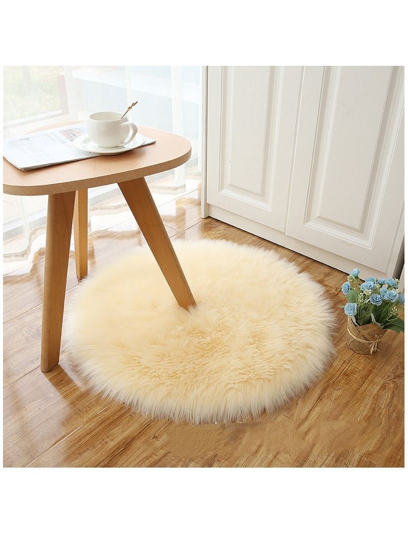 Bluejw 1-Piece Decorative Plush Carpet Beige 40cm