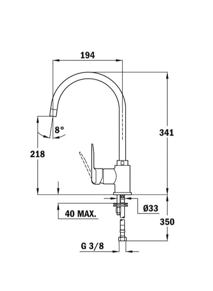 TEKA Kitchen Tap Mixer With High Swivel Spout And Anti-Scale Aerator - Image 3