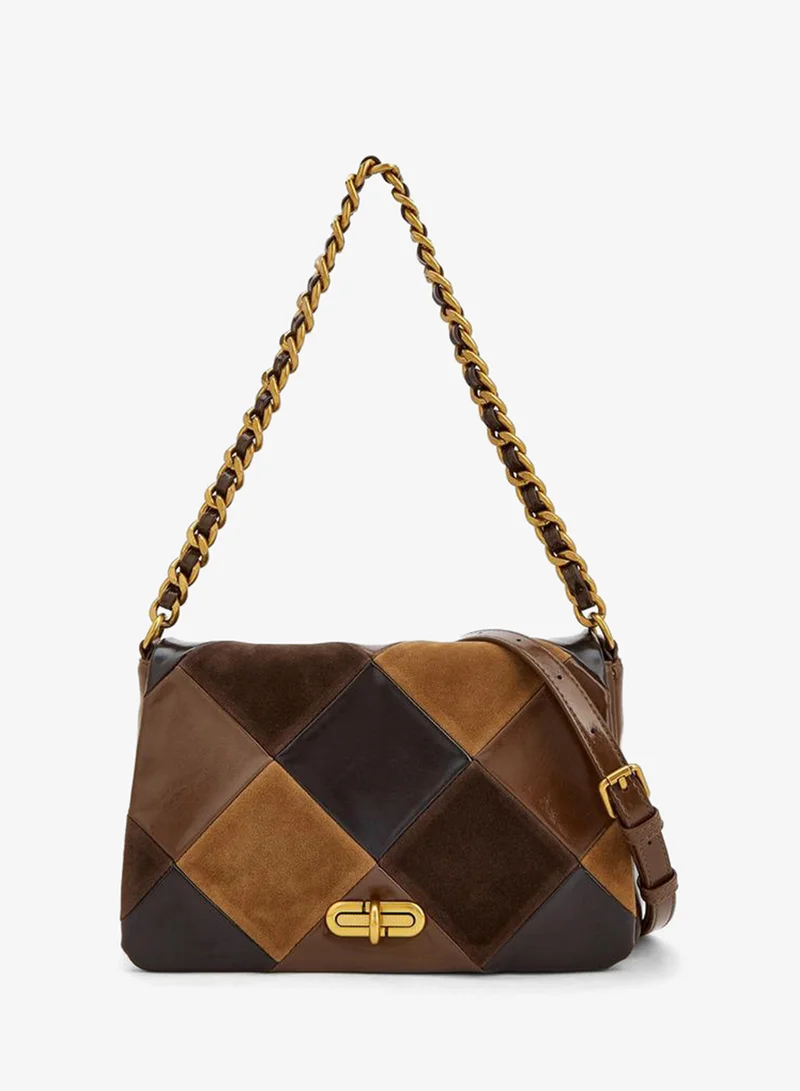 Colourblock Crossbody Bag With Detachable Shoulder Strap