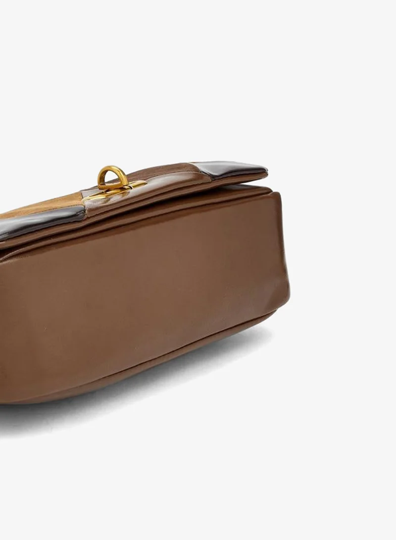 Celeste BROWN Colourblock Crossbody Bag With Detachable Shoulder Strap for Women | Best Price UAE