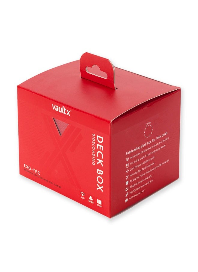 فولت إكس صندوق بطاقات Vault X Exo-Tec Modular Sideloading Deck Box، بسعة 100 بطاقة تداول بطاقات (TCG) أو أكثر. غطاء مغناطيسي قابل للفصل. يناسب بطاقات Commander وStandard Trading (أحمر)  - Image 5