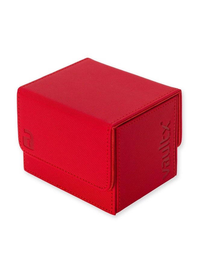 فولت إكس صندوق بطاقات Vault X Exo-Tec Modular Sideloading Deck Box، بسعة 100 بطاقة تداول بطاقات (TCG) أو أكثر. غطاء مغناطيسي قابل للفصل. يناسب بطاقات Commander وStandard Trading (أحمر)  - Image 1