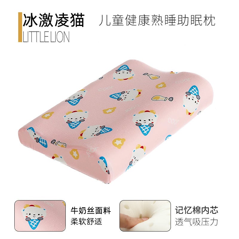 Kids Memory Foam Pillow Cartoon Cotton Ice Cream Cat 