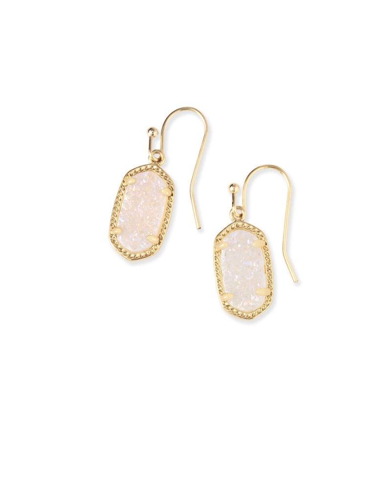 Kendra Scott Lee Drop Earrings for Women, Fashion Jewelry, Gold-Plated, Iridescent Drusy - Image 1