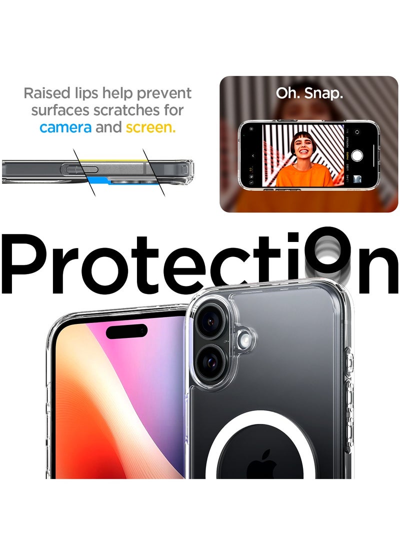 Spigen - Ultra Hybrid S MagFit iPhone 16 PLUS Case Cover MagSafe with Kickstand - Crystal Clear - Image 1
