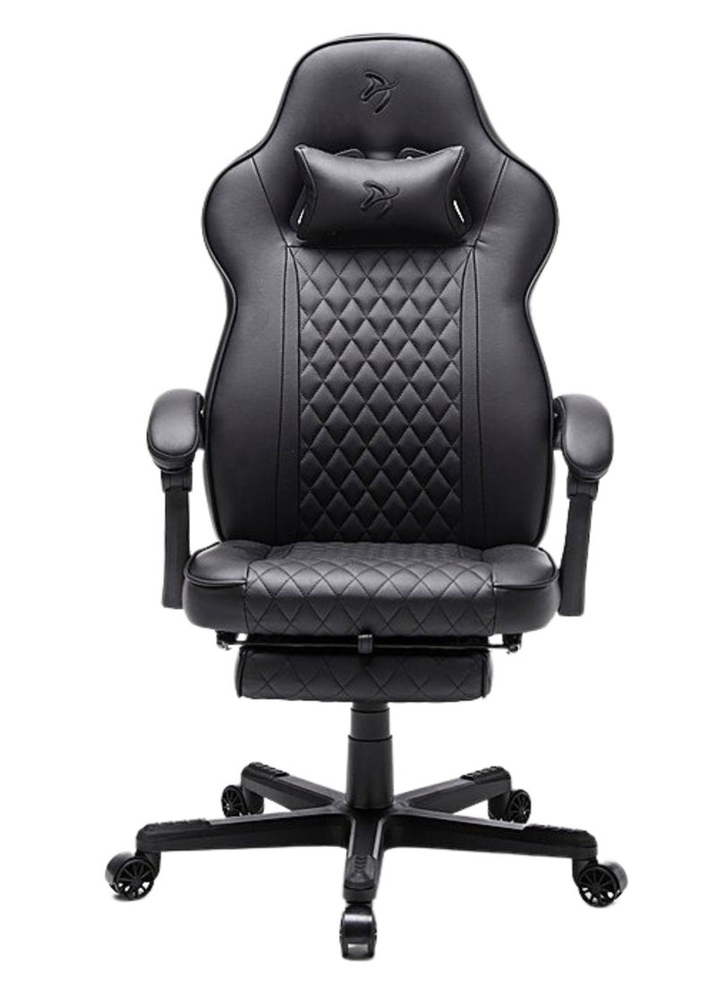 Arozzi - Arozzi Mugello Special Edition Gaming Chair/Office Chair with True Armrest, Footrest, PU Leather, Soft Neck - Pure Black - Image 1