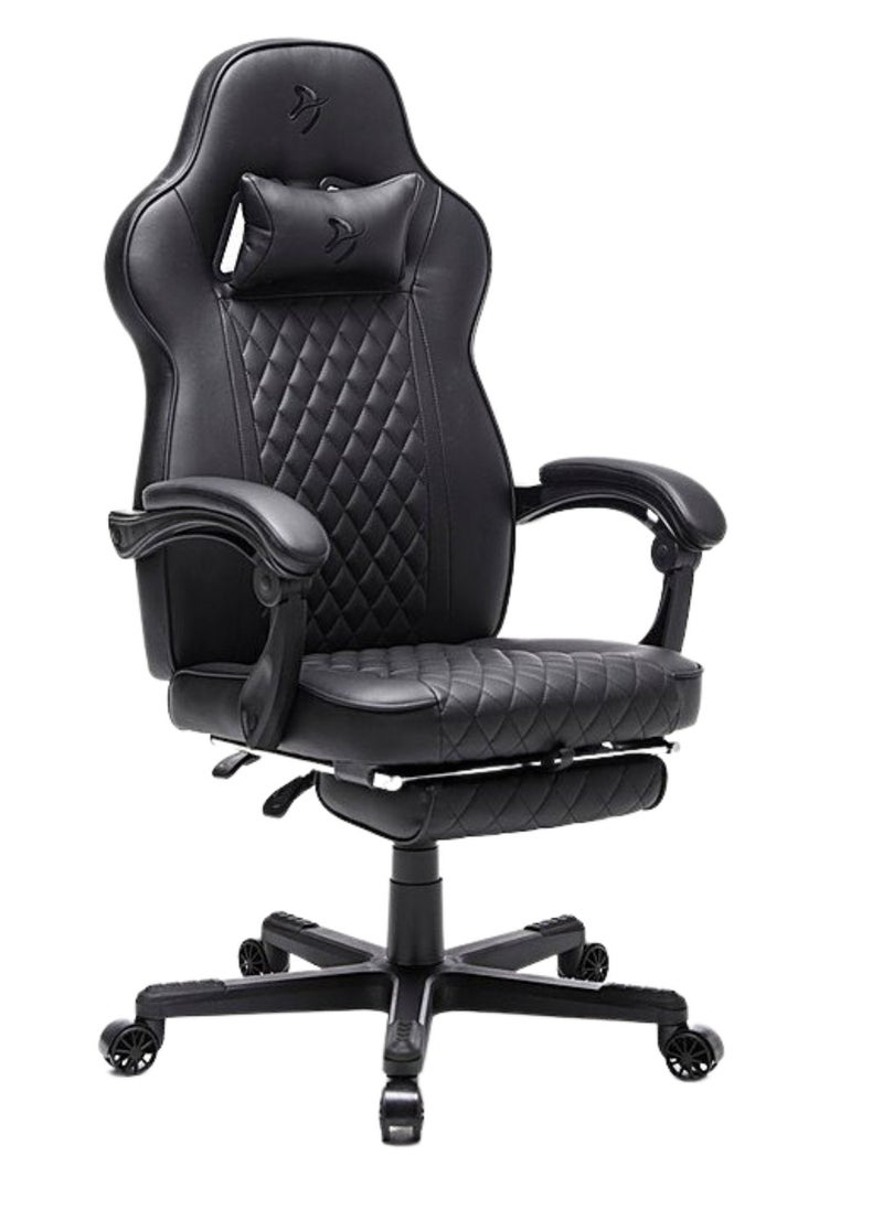 Arozzi - Arozzi Mugello Special Edition Gaming Chair/Office Chair with True Armrest, Footrest, PU Leather, Soft Neck - Pure Black - Image 1