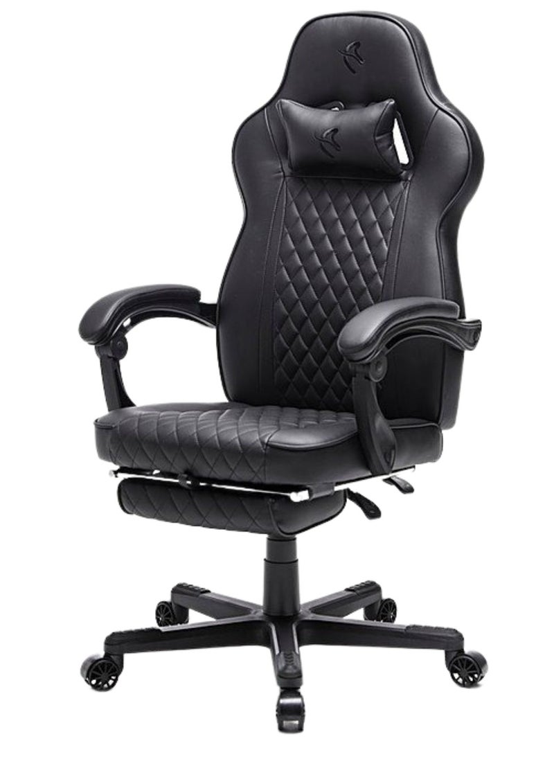 Arozzi - Arozzi Mugello Special Edition Gaming Chair/Office Chair with True Armrest, Footrest, PU Leather, Soft Neck - Pure Black - Image 1