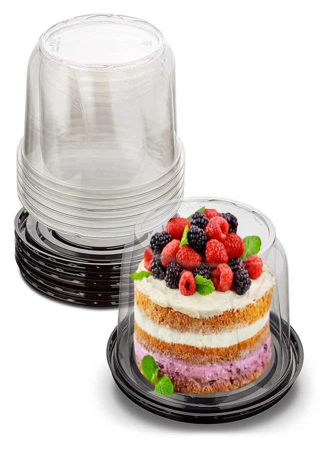 MT Products PET Plastic Round Cake Containers 6" - Plastic Bakery Boxes with Clear Lid (Pack of 5) - Made in the USA - Image 1