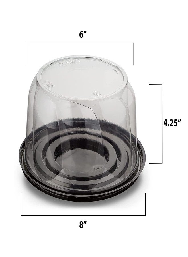 MT Products PET Plastic Round Cake Containers 6" - Plastic Bakery Boxes with Clear Lid (Pack of 5) - Made in the USA - Image 2
