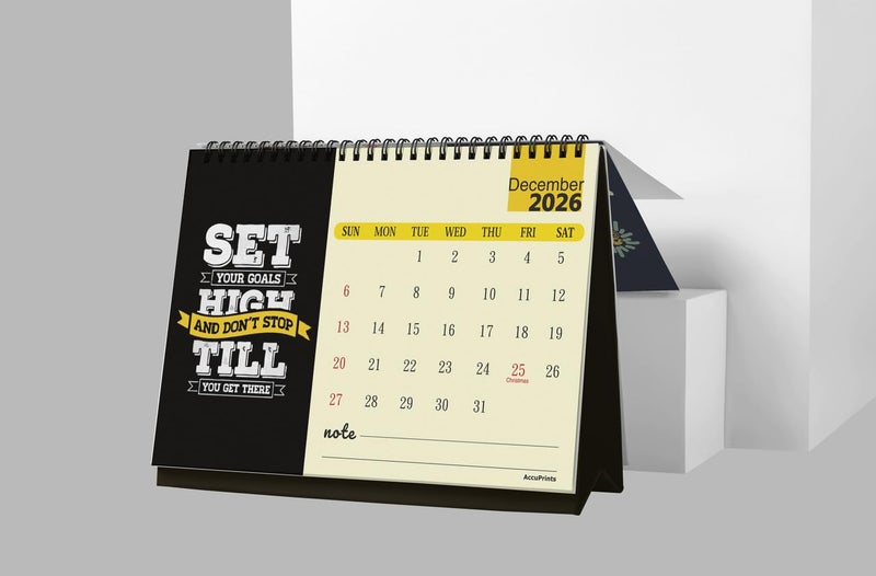 AccuPrints® Desk Calendar 2026 Planner-A5 Size (5.8 x 8.2) inch For Office Home Table New Year Hanging Kids (14 x 20.5) cm- (RM Desk) - Image 3