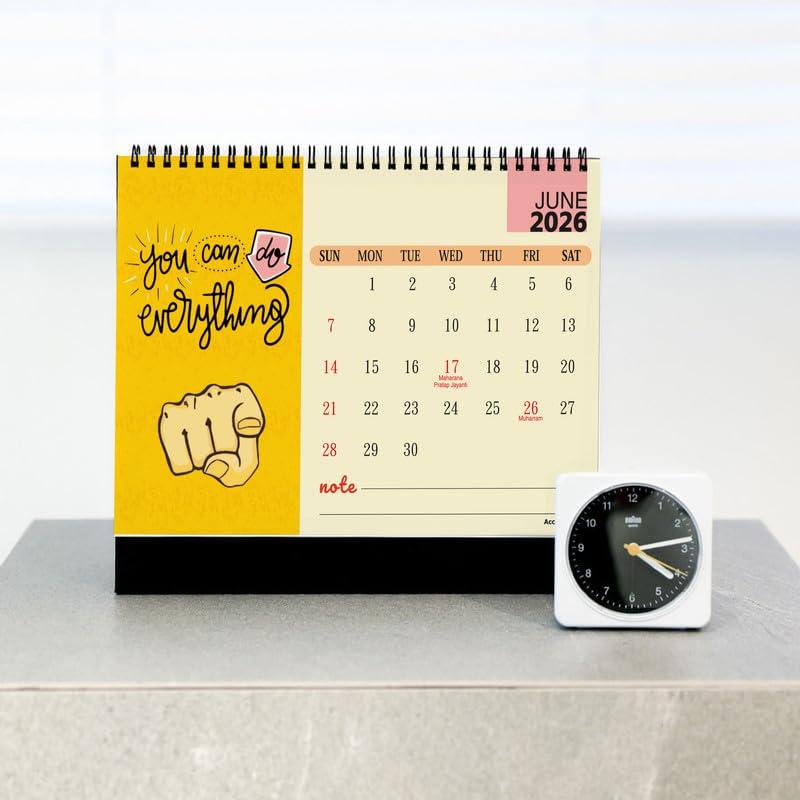 AccuPrints® Desk Calendar 2026 Planner-A5 Size (5.8 x 8.2) inch For Office Home Table New Year Hanging Kids (14 x 20.5) cm- (RM Desk) - Image 2