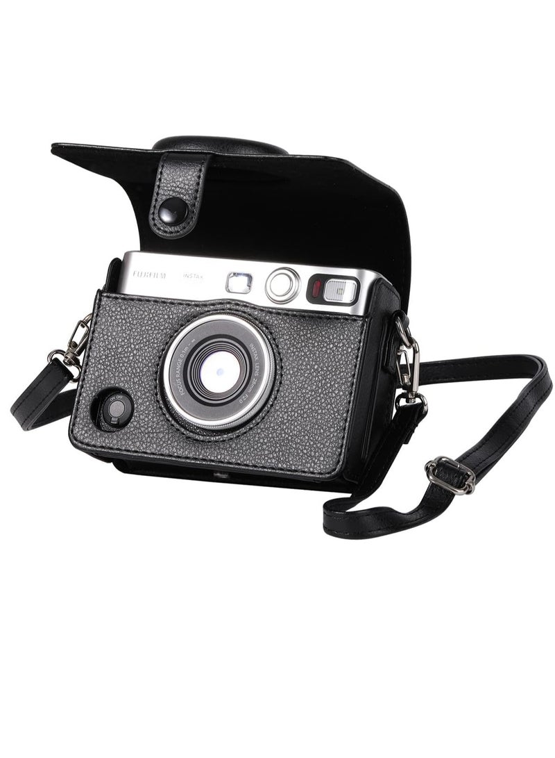 Mini Retro Leather Camera Storage Leather Case Digital Fit Protective Bag Crossbody Bag-Color:Brown Texture Style (opp Bag) - Image 1