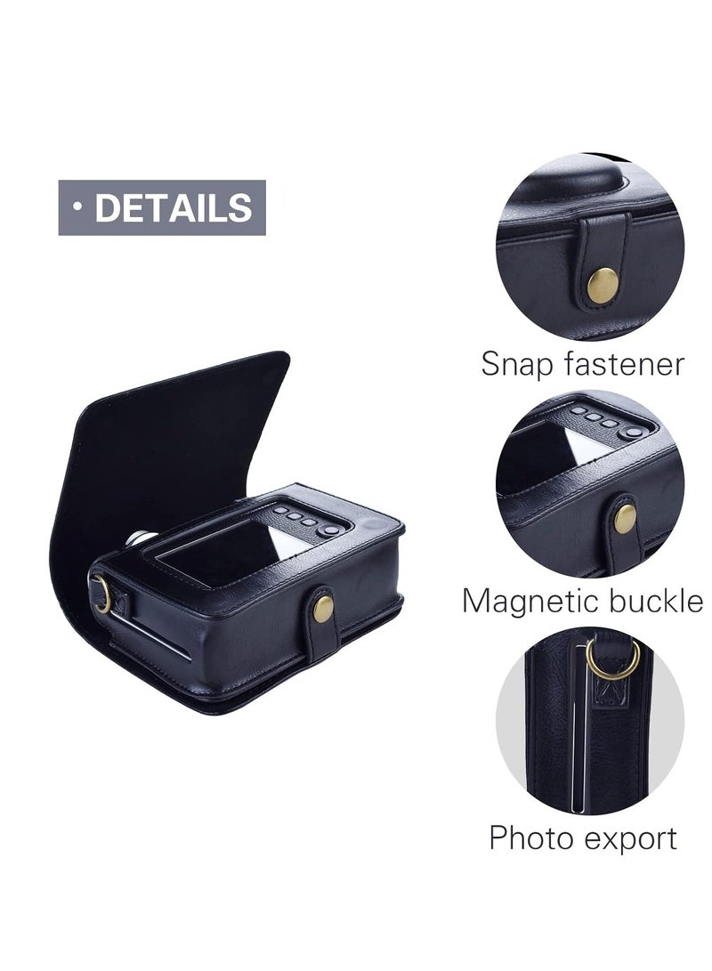 Mini Retro Leather Camera Storage Leather Case Digital Fit Protective Bag Crossbody Bag-Color:Brown Texture Style (opp Bag) - Image 5