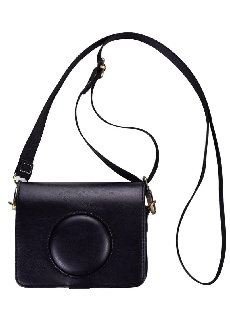 Mini Retro Leather Camera Storage Leather Case Digital Fit Protective Bag Crossbody Bag-Color:Brown Texture Style (opp Bag) - Image 4