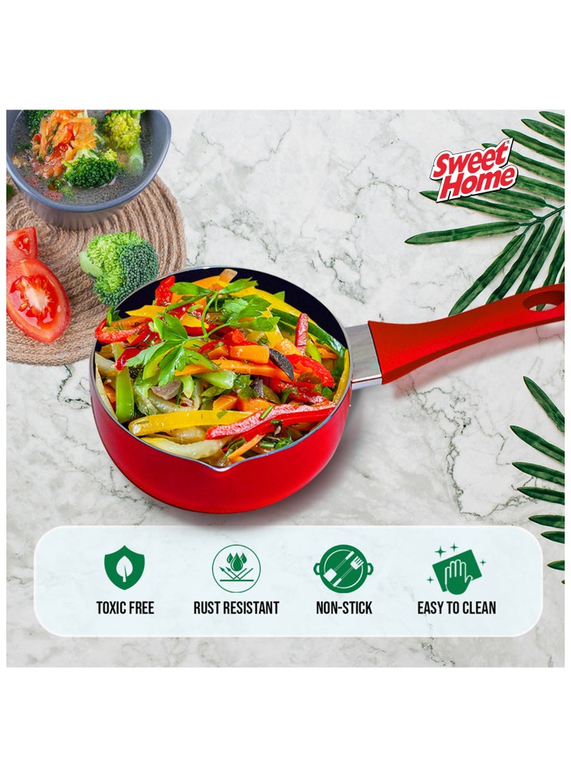 سويت هوم قدر غير لاصق مع طلاء سيراميك غير لاصق - متوافق مع الحث، آمن للاستخدام في غسالة الأطباق، آمن للاستخدام في الفرن، مقبض مريح، وحجم صغير - Image 5