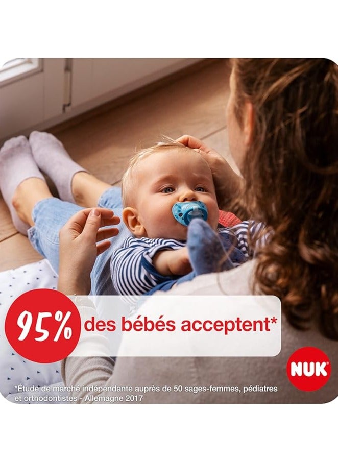 نوك لهّايات NUK | 2 عبوة من اللهايات | حلمة قلب | لهّايات سيليكون خالية من مادة BPA | لهّايات مضادة للتسطيح | لعبة تسنين للطفل | كرة قدم - Image 3