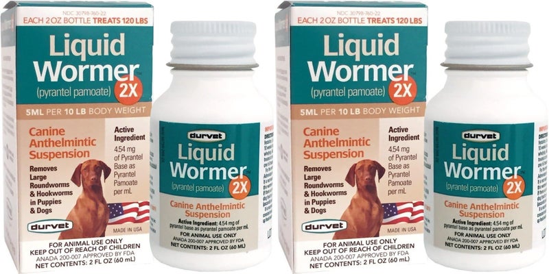 Durvet دويرف 2X سائل طارد للديدان، 2 أونصة، للجروات والكلاب البالغة - عبوة من 2 - Image 1
