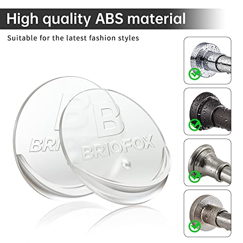 BRIOFOX Shower Curtain Rod Holder 3M Adhesive | Heat Resistant | Waterproof | Max Load 60 lbs Shower Rod Retainer for Wall, 2 Pack, Transparent (Rod Not Included) - Image 5
