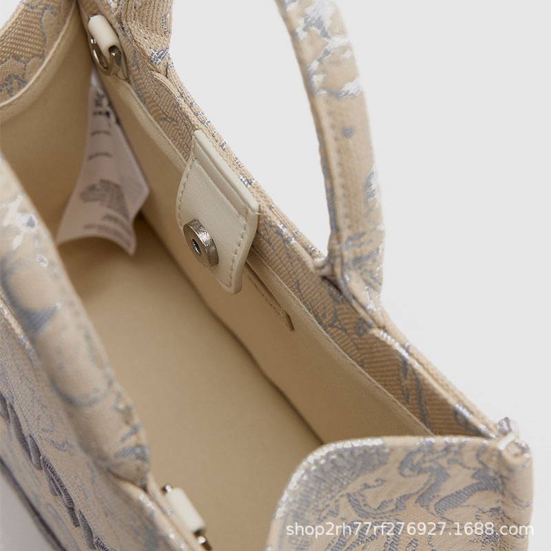 Urdmv Bmimo Women'S Bag Summer Embroidered Letters Hand Crossbody Bag All-Match Old Flower Tote Bag - Image 5