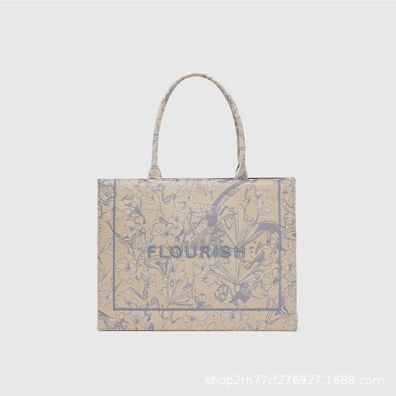 Urdmv Bmimo Women'S Bag Summer Embroidered Letters Hand Crossbody Bag All-Match Old Flower Tote Bag - Image 1